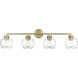Jonatan 4 Light 35 inch Vintage Brass Vanity Light Wall Light